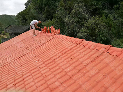 树脂瓦双龙戏珠安装